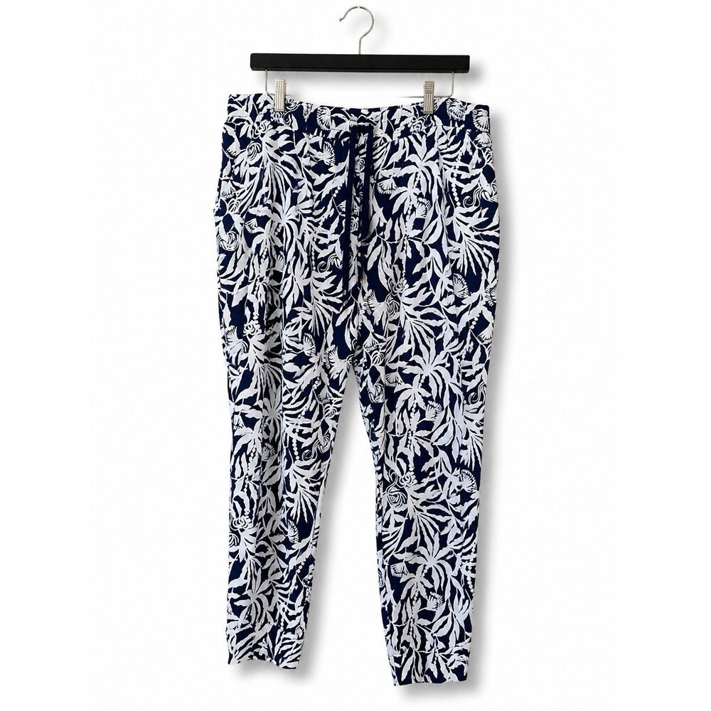 Lilly Pulitzer Lilabeth UPF 50+ Pant Low Tide Navy Flocking to Paradise XL NWT